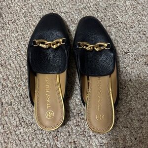 Tory Burch Black Leather Loafers